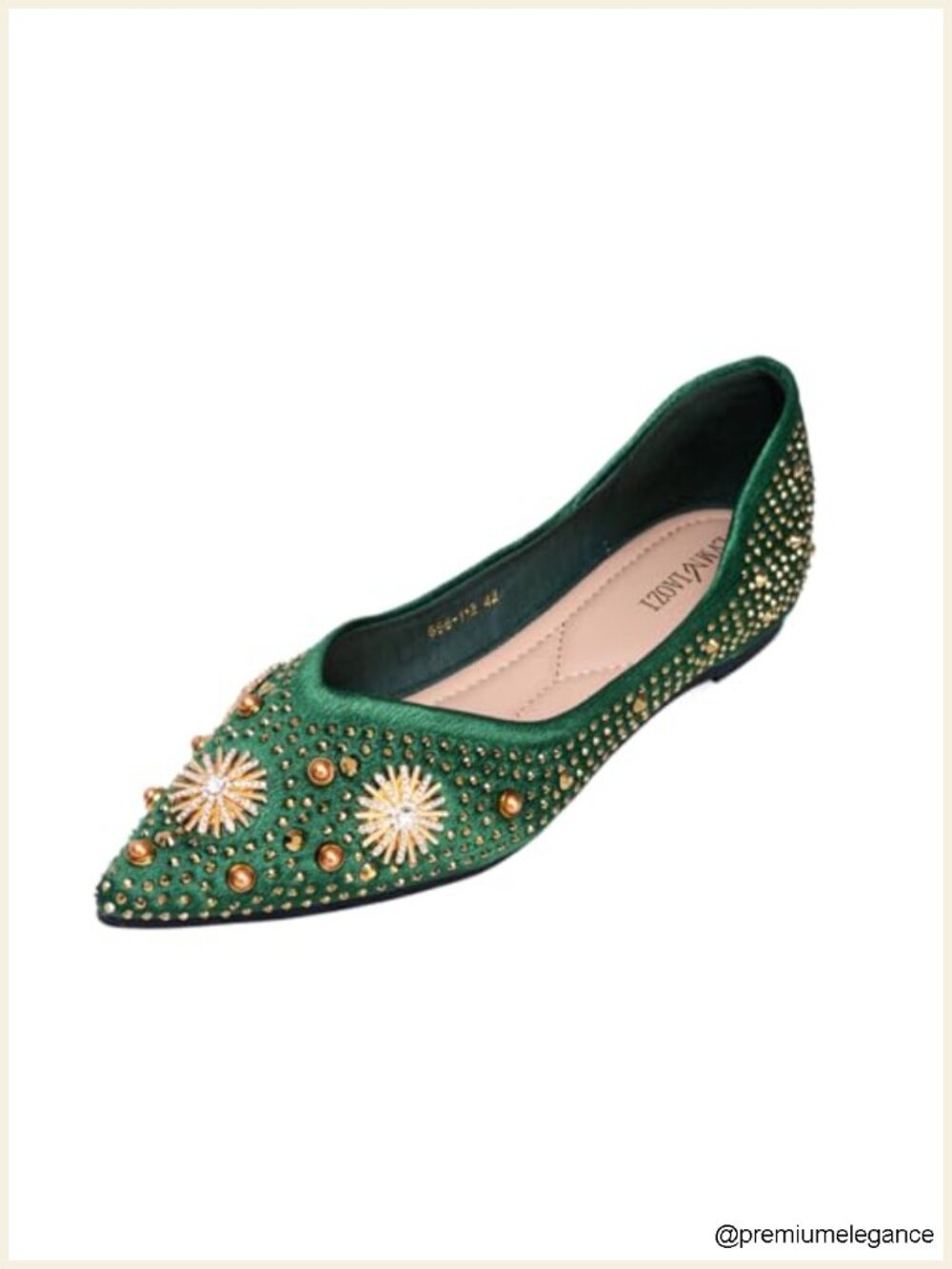 Women's Satin Pointed Toe Rhinestone Flats Low Heel Wedding Work Shoes